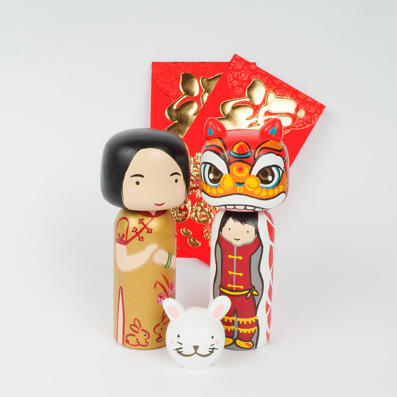 This Lunar New Year is the Year of the Rabbit. Introducing our new Year of the Rabbit Kokeshi dolls, Peg Dolls! Give something unique this new year. Do you know anyone who was born in 1939, 1951, 1963, 1975, 1987, 1999, 2011, 2023? They are hand-painted with love.