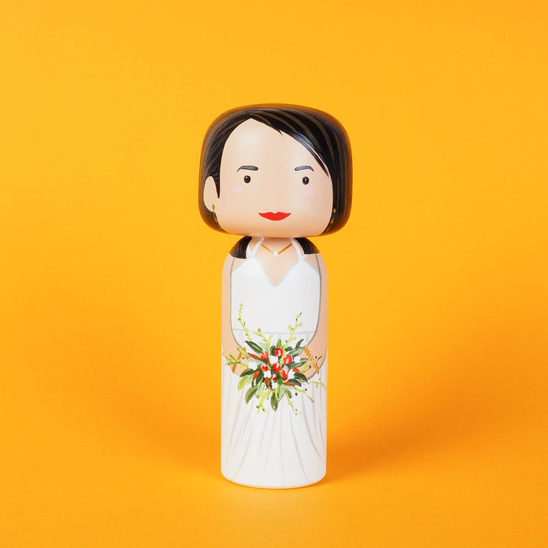 Introducing our customized wedding portrait Kokeshi dolls, Peg Dolls! Give something unique and personalized. 