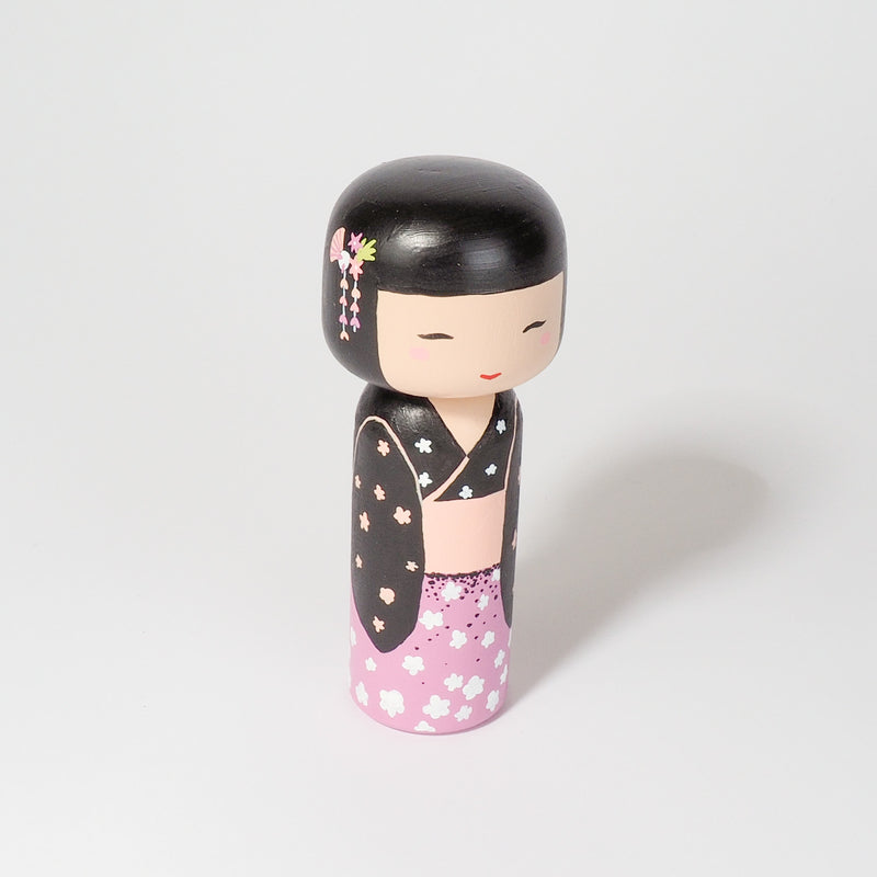 Hand-painted Japanese wooden Kokeshi doll! This cute Japanese doll will warm your heart or your someone special.  All dolls are hand-painted with love. 