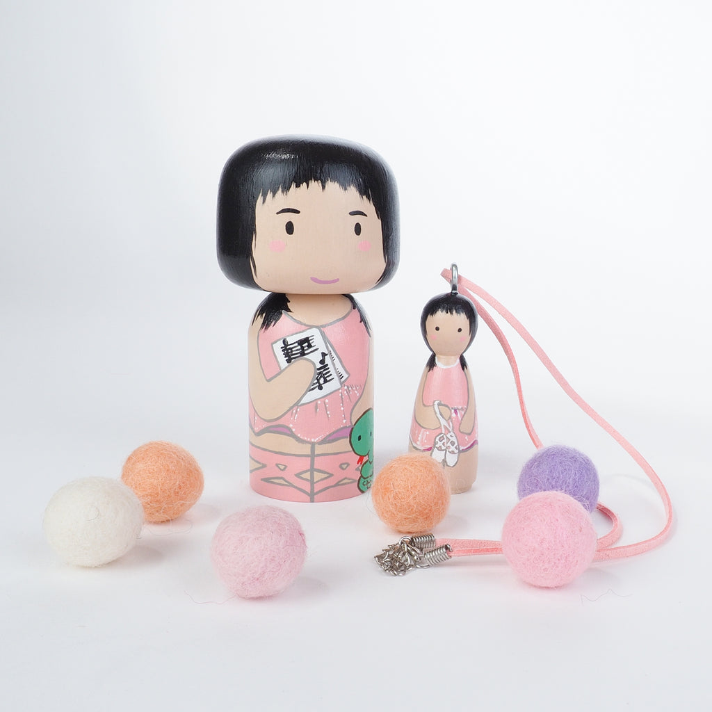 Somethings are better as a pair...just like Kokeshi and Peg doll necklace Set