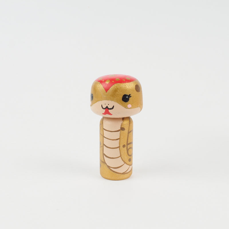 Hand-Painted Lunar New Year Kokeshi Set – Year of the Snake