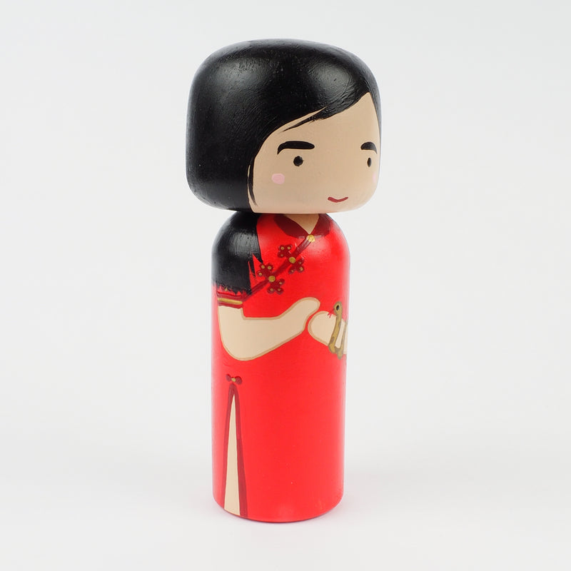 Hand-Painted Lunar New Year Kokeshi Set – Year of the Snake