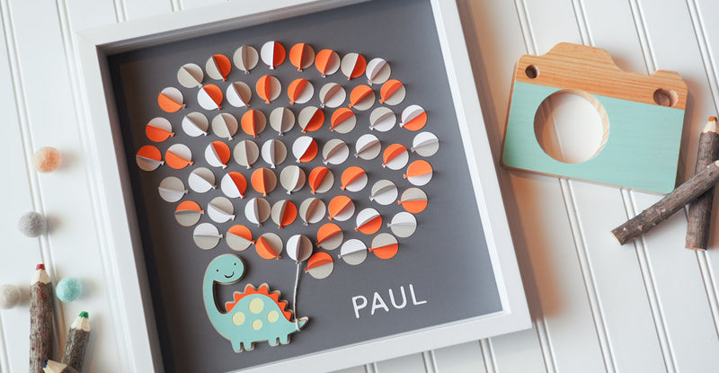 3D Dinosaur guestbook and decor