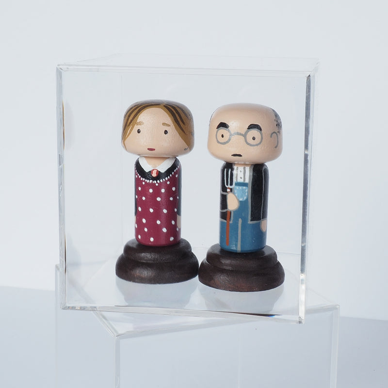 American Gothic Mini Kokeshi - Grant Wood (Limited Edition)