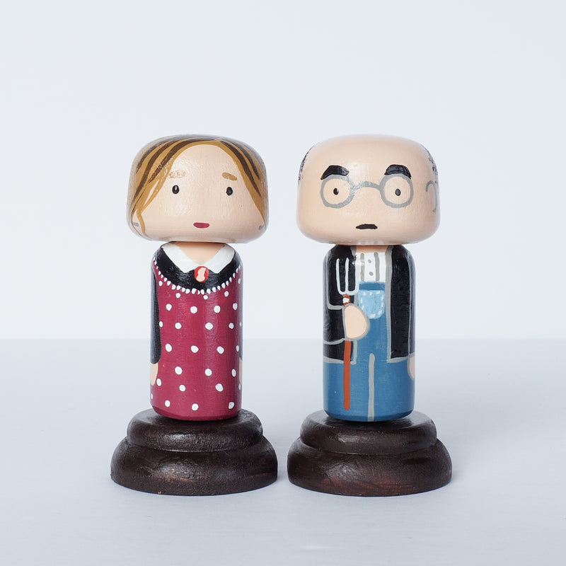 American Gothic Mini Kokeshi - Grant Wood (Limited Edition)