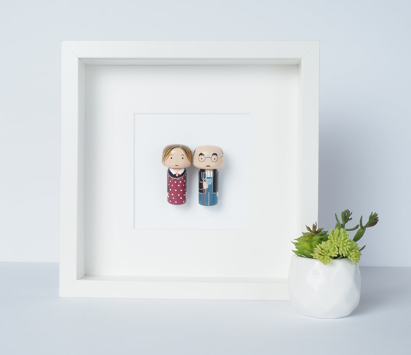 American Gothic Mini Kokeshi - Grant Wood (Limited Edition)