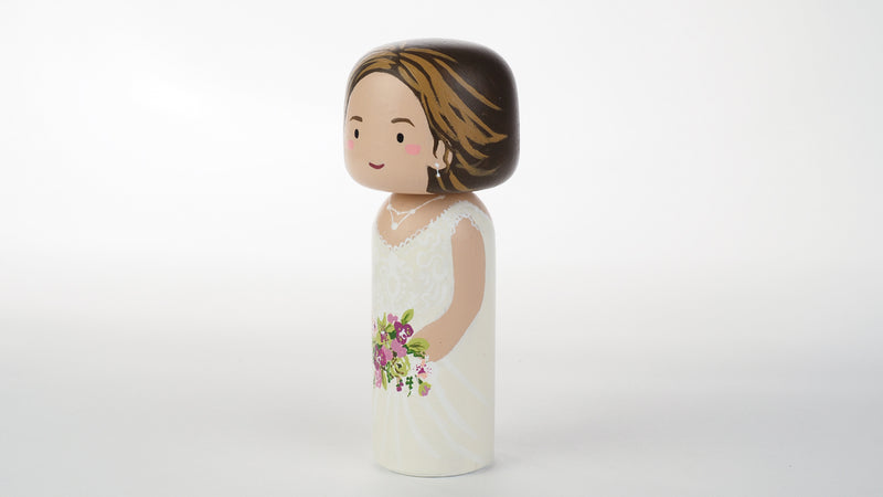 Customized Father of the Bride wedding Kokeshi dolls, Peg Dolls! Father of the Bride, he is as important as the Bride on the BIG day. Congratulations to all the Brides' dads. These cute Kokeshi dolls show the unique sides of bride and father of the bride. A great touch of personality to your wedding. What a great keepsake it would be!
