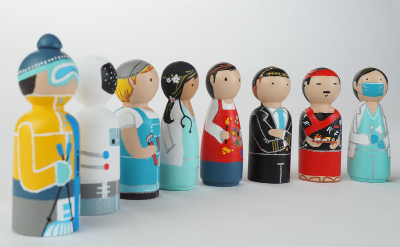 Occupational gift - Artist and Painter Peg Dolls