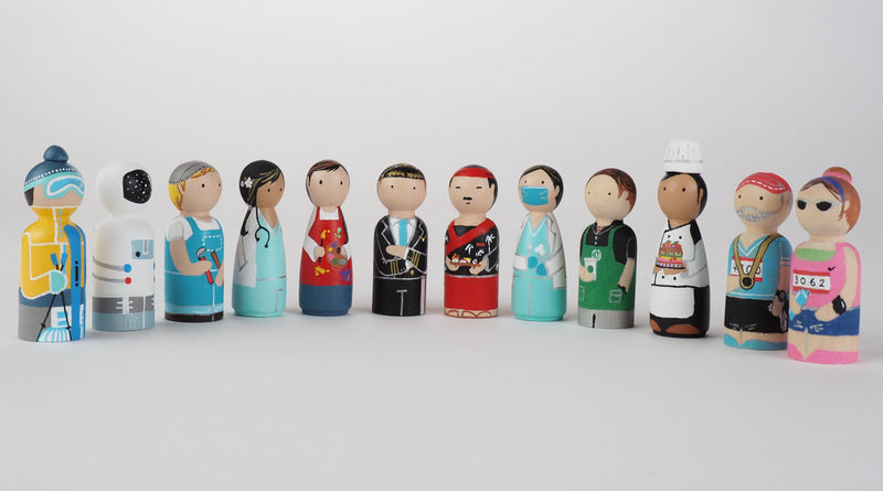 Occupational gift - Artist and Painter Peg Dolls