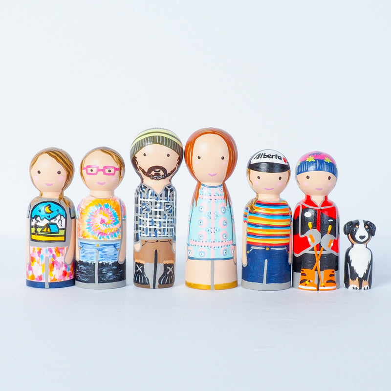 Family and friends portrait - Peg dolls