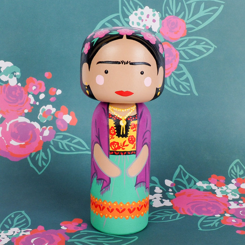 Frida Kokeshi Doll - trailblazing women