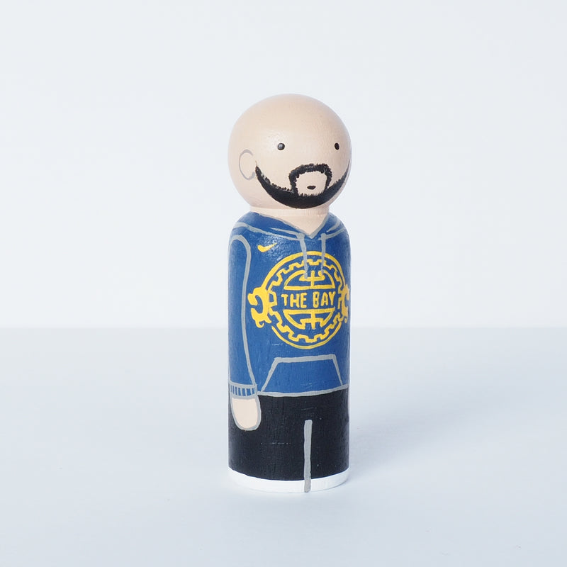 Golden State Warrior Family portrait peg dolls Father's Day gift