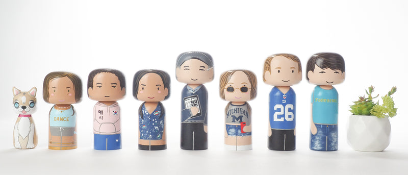 Customized Family Portrait Kokeshi Dolls