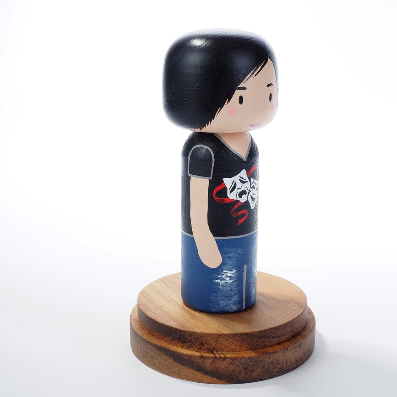 Drama Teacher - Occupational and family portrait Kokeshi dolls!  Give something unique and personalized.  Customize an occupation of your family, friends, or colleagues on Kokeshi dolls!  They are hand-painted with love that show the uniqueness of each individual. 