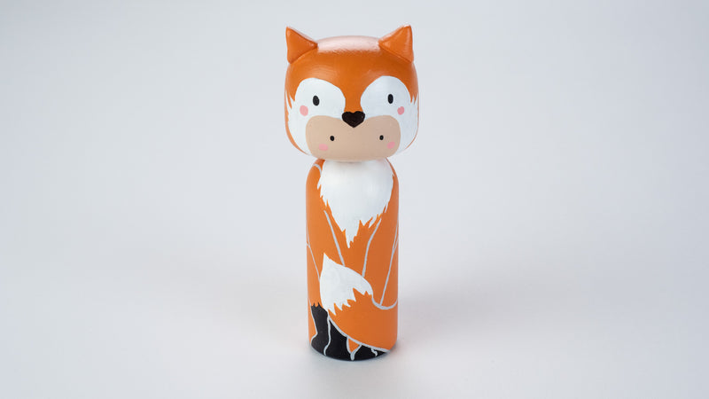 Kokeshi doll in Fox costume!  This cute fox doll will warm your heart or your special someone.  Perfect gift for anyone who are in love with fox and woodland animals!   All dolls are hand-painted with love.  Collect them all, other animals are also available.