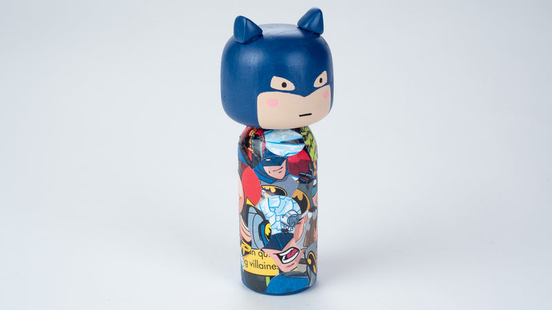 Introducing our new upcycled superhero Kokeshi dolls!  These Kokeshi are made using used comics or books and are carefully hand-painted to match the character and theme of the books.  We spark the joy back of used books and upcycle it to something that is unique and personalized.  They are all truly one of a kind.