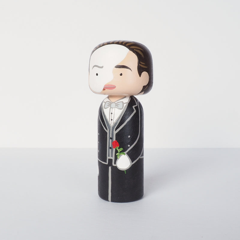 Phantom of the Opera.  Hand-painted custom Kokeshi dolls!  Give something unique and personalized.  Customize your family, friends, favourite theatre character, Movies and TV shows characters, or celebrity on Kokeshi dolls!  They are hand-painted with love that show the uniqueness of each individual. 