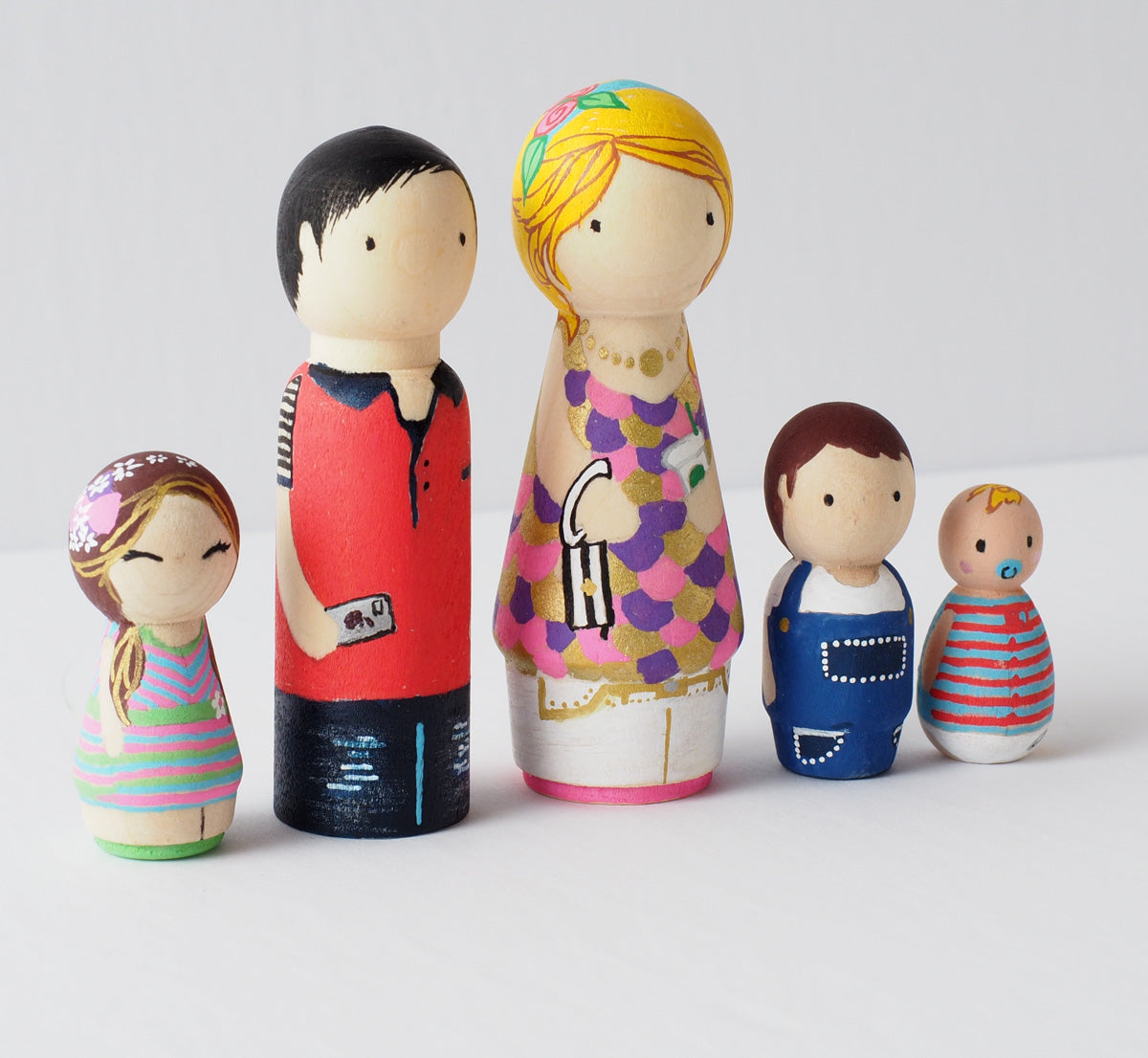 Wooden Doll Family