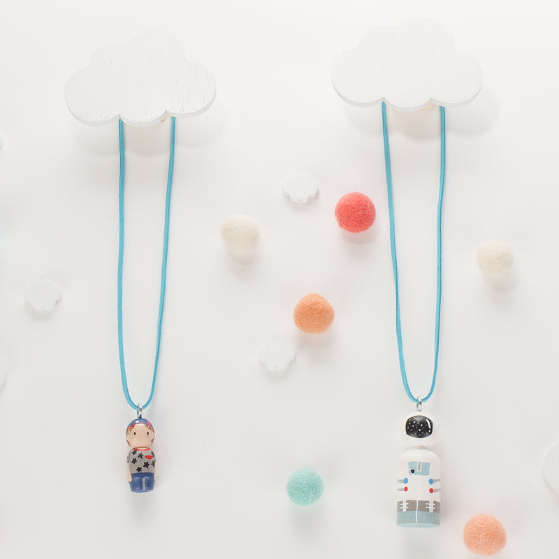Personalized Peg Doll Necklace and Ornament - Astronaut