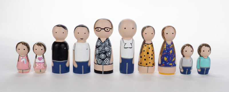 Family and Friends Portrait on Mini wooden dolls - Gift Certificate