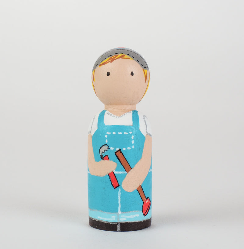 Occupational gift - Plumber and Home fixer Peg Dolls