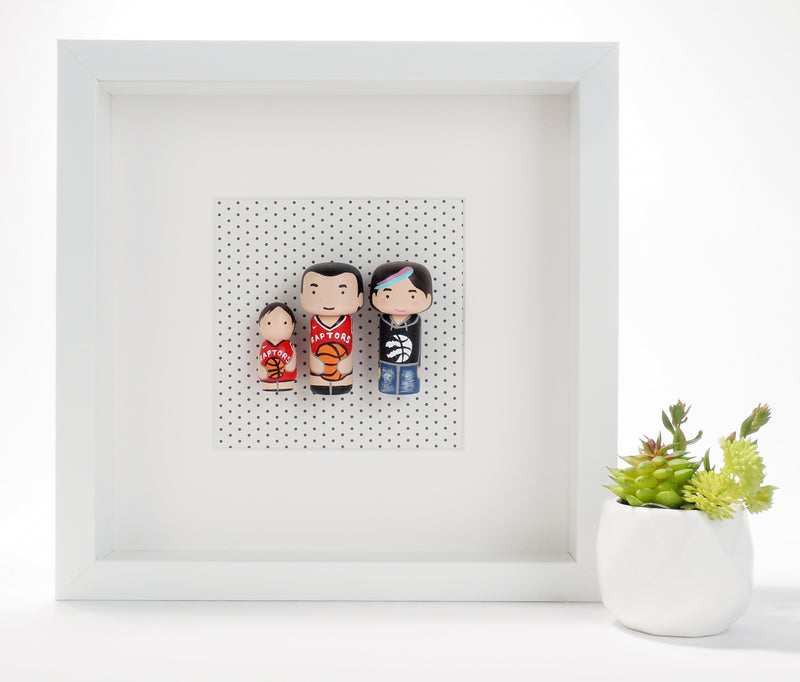 Toronto Raptors fans - Give something unique and personalized.  Custom peg and Kokeshi dolls of your family!  They are hand-painted that show the uniqueness of each individual in your family.  This will definitely touch the heart and bring smiles, may be even happy tears to your family. 
