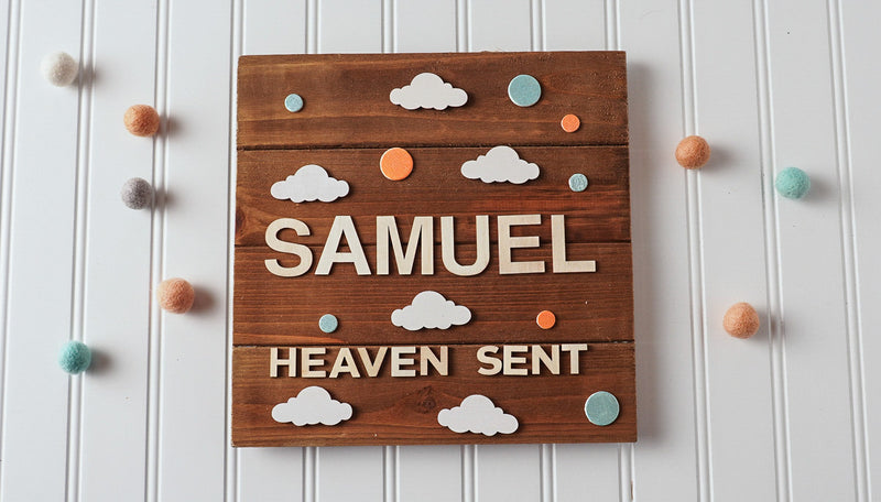 Wooden Welcome baby sign