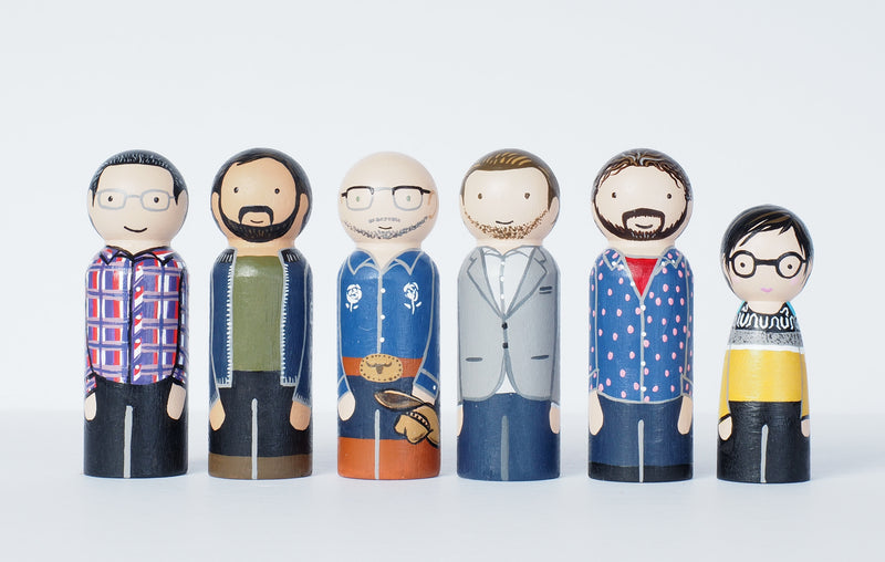 Work Colleague friends and retirement and go away gift - Peg dolls portrait