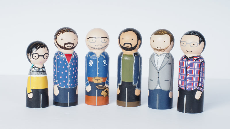 Work Colleague friends and retirement and go away gift - Peg dolls portrait