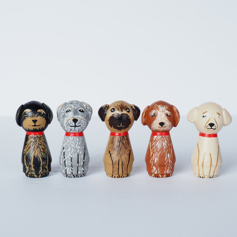 Family Peg Dolls with pets