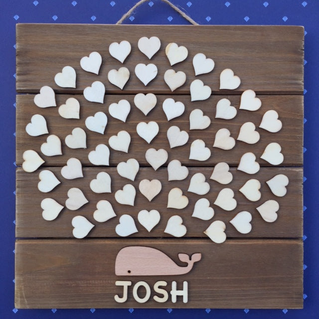 Wooden Whale Baby Shower Guest book