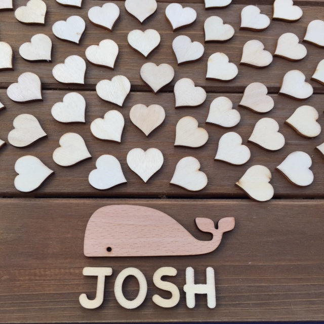 Wooden Whale Baby Shower Guest book