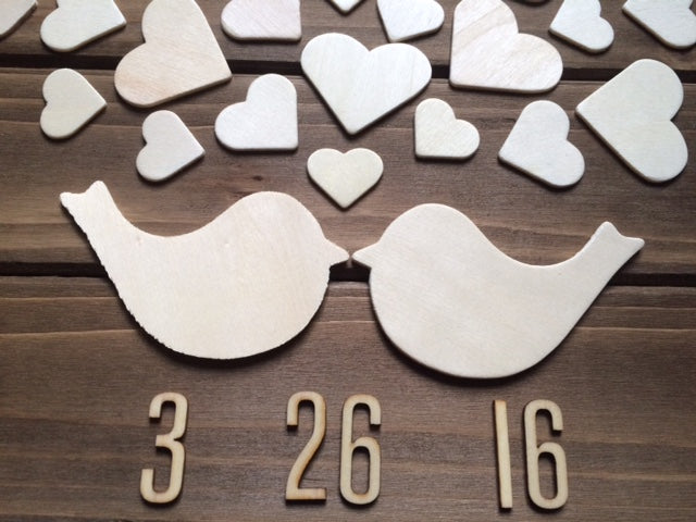 Wooden Wedding Guest Book Alternative -Love Birds