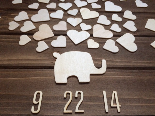 Wooden Elephant Baby Shower Guest book