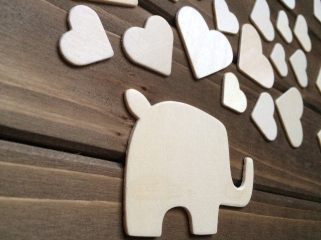 Wooden Elephant Baby Shower Guest book